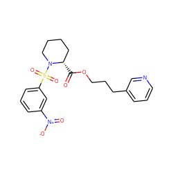 O=C(OCCCc1cccnc1)[C@H]1CCCCN1S(=O)(=O)c1cccc([N+](=O)[O-])c1 ZINC000066102447