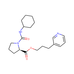 O=C(OCCCc1cccnc1)[C@H]1CCCN1C(=O)NC1CCCCC1 ZINC000027557933