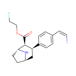 O=C(OCCF)[C@H]1[C@@H](c2ccc(/C=C\I)cc2)C[C@H]2CC[C@H]1N2 ZINC000101656386