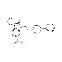 O=C(OCCN1CCC(c2ccccc2)CC1)C1(c2ccc([N+](=O)[O-])cc2)CCCC1 ZINC000013737398