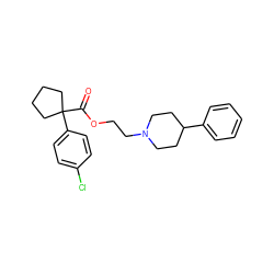 O=C(OCCN1CCC(c2ccccc2)CC1)C1(c2ccc(Cl)cc2)CCCC1 ZINC000013737401