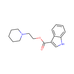 O=C(OCCN1CCCCC1)c1c[nH]c2ccccc12 ZINC000000014457