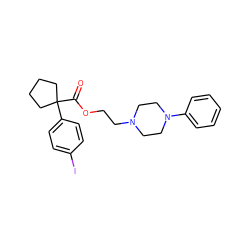 O=C(OCCN1CCN(c2ccccc2)CC1)C1(c2ccc(I)cc2)CCCC1 ZINC000013737405