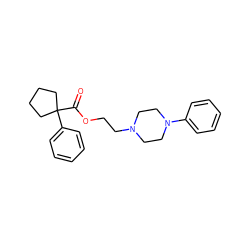 O=C(OCCN1CCN(c2ccccc2)CC1)C1(c2ccccc2)CCCC1 ZINC000013737403