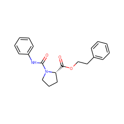 O=C(OCCc1ccccc1)[C@@H]1CCCN1C(=O)Nc1ccccc1 ZINC000013441739