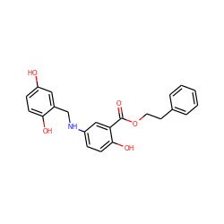 O=C(OCCc1ccccc1)c1cc(NCc2cc(O)ccc2O)ccc1O ZINC000013735432