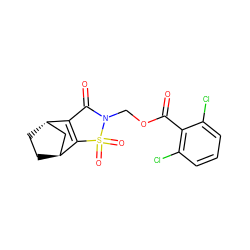 O=C(OCN1C(=O)C2=C([C@H]3CC[C@H]2C3)S1(=O)=O)c1c(Cl)cccc1Cl ZINC000101257507