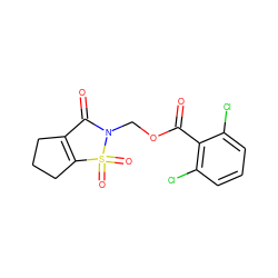 O=C(OCN1C(=O)C2=C(CCC2)S1(=O)=O)c1c(Cl)cccc1Cl ZINC000026990829