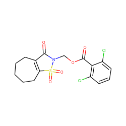 O=C(OCN1C(=O)C2=C(CCCCC2)S1(=O)=O)c1c(Cl)cccc1Cl ZINC000026991834