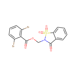 O=C(OCN1C(=O)c2ccccc2S1(=O)=O)c1c(Br)cccc1Br ZINC000013738169