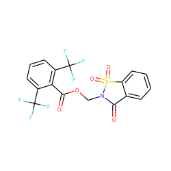 O=C(OCN1C(=O)c2ccccc2S1(=O)=O)c1c(C(F)(F)F)cccc1C(F)(F)F ZINC000013738174