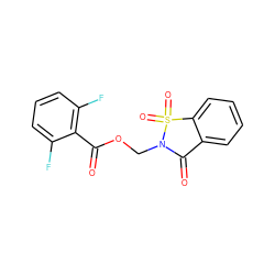 O=C(OCN1C(=O)c2ccccc2S1(=O)=O)c1c(F)cccc1F ZINC000013738170