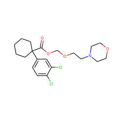 O=C(OCOCCN1CCOCC1)C1(c2ccc(Cl)c(Cl)c2)CCCCC1 ZINC000026380798