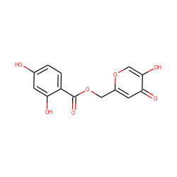 O=C(OCc1cc(=O)c(O)co1)c1ccc(O)cc1O ZINC000084652306