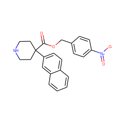 O=C(OCc1ccc([N+](=O)[O-])cc1)C1(c2ccc3ccccc3c2)CCNCC1 ZINC000064559006