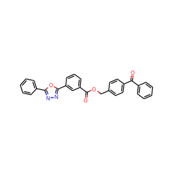 O=C(OCc1ccc(C(=O)c2ccccc2)cc1)c1cccc(-c2nnc(-c3ccccc3)o2)c1 ZINC000002868310