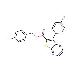 O=C(OCc1ccc(F)cc1)c1sc2ncccc2c1-c1ccc(Cl)cc1 ZINC000149979206