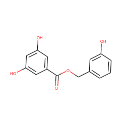 O=C(OCc1cccc(O)c1)c1cc(O)cc(O)c1 ZINC000066066224