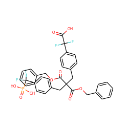 O=C(OCc1ccccc1)C(Cc1ccc(C(F)(F)C(=O)O)cc1)(Cc1ccc(C(F)(F)P(=O)(O)O)cc1)C(=O)OCc1ccccc1 ZINC000025990520