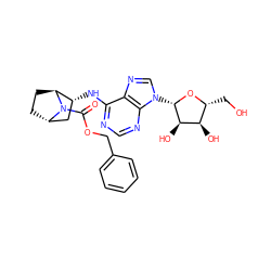 O=C(OCc1ccccc1)N1[C@H]2CC[C@H]1[C@H](Nc1ncnc3c1ncn3[C@@H]1O[C@H](CO)[C@@H](O)[C@H]1O)C2 ZINC000101107606