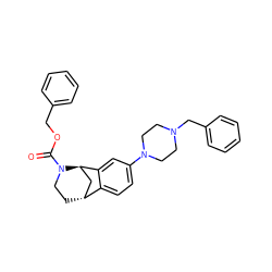 O=C(OCc1ccccc1)N1CC[C@@H]2C[C@@H]1c1cc(N3CCN(Cc4ccccc4)CC3)ccc12 ZINC001772632980