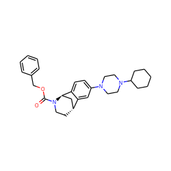 O=C(OCc1ccccc1)N1CC[C@@H]2C[C@@H]1c1ccc(N3CCN(C4CCCCC4)CC3)cc12 ZINC001772607309