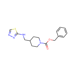 O=C(OCc1ccccc1)N1CCC(CNc2nncs2)CC1 ZINC000034042438