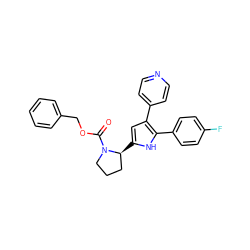 O=C(OCc1ccccc1)N1CCC[C@@H]1c1cc(-c2ccncc2)c(-c2ccc(F)cc2)[nH]1 ZINC000036160997