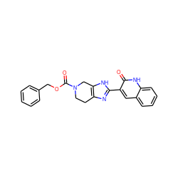 O=C(OCc1ccccc1)N1CCc2nc(-c3cc4ccccc4[nH]c3=O)[nH]c2C1 ZINC000084587836