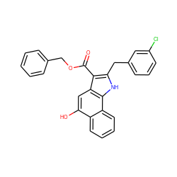 O=C(OCc1ccccc1)c1c(Cc2cccc(Cl)c2)[nH]c2c1cc(O)c1ccccc12 ZINC000040940046