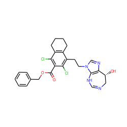 O=C(OCc1ccccc1)c1c(Cl)c2c(c(CCn3cnc4c3NC=NC[C@H]4O)c1Cl)CCCC2 ZINC000013861960