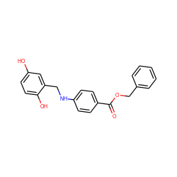 O=C(OCc1ccccc1)c1ccc(NCc2cc(O)ccc2O)cc1 ZINC000001647310