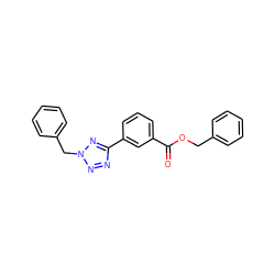 O=C(OCc1ccccc1)c1cccc(-c2nnn(Cc3ccccc3)n2)c1 ZINC000001080858