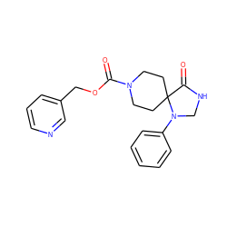 O=C(OCc1cccnc1)N1CCC2(CC1)C(=O)NCN2c1ccccc1 ZINC000013864312