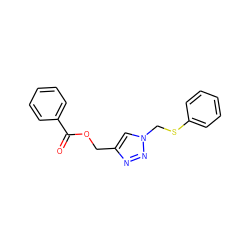 O=C(OCc1cn(CSc2ccccc2)nn1)c1ccccc1 ZINC000066122719