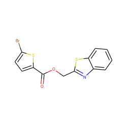 O=C(OCc1nc2ccccc2s1)c1ccc(Br)s1 ZINC000002478456