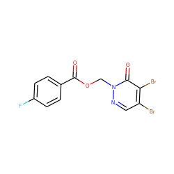 O=C(OCn1ncc(Br)c(Br)c1=O)c1ccc(F)cc1 ZINC000001386258