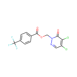 O=C(OCn1ncc(Cl)c(Cl)c1=O)c1ccc(C(F)(F)F)cc1 ZINC000001386233