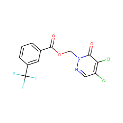 O=C(OCn1ncc(Cl)c(Cl)c1=O)c1cccc(C(F)(F)F)c1 ZINC000001386232