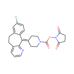 O=C(ON1C(=O)CCC1=O)N1CCC(=C2c3ccc(Cl)cc3CCc3cccnc32)CC1 ZINC000299868871