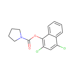 O=C(Oc1c(Cl)cc(Cl)c2ccccc12)N1CCCC1 ZINC000000610668