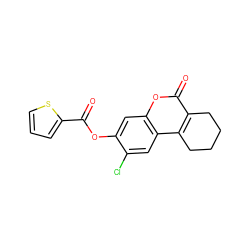 O=C(Oc1cc2oc(=O)c3c(c2cc1Cl)CCCC3)c1cccs1 ZINC000000954874