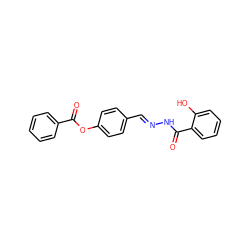 O=C(Oc1ccc(/C=N/NC(=O)c2ccccc2O)cc1)c1ccccc1 ZINC000001021114