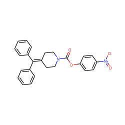 O=C(Oc1ccc([N+](=O)[O-])cc1)N1CCC(=C(c2ccccc2)c2ccccc2)CC1 ZINC000049766925