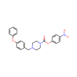 O=C(Oc1ccc([N+](=O)[O-])cc1)N1CCN(Cc2ccc(Oc3ccccc3)cc2)CC1 ZINC000299841277