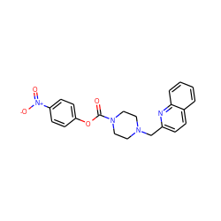 O=C(Oc1ccc([N+](=O)[O-])cc1)N1CCN(Cc2ccc3ccccc3n2)CC1 ZINC000049762068