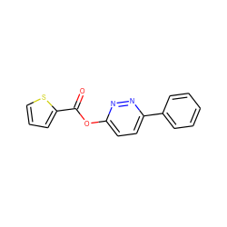 O=C(Oc1ccc(-c2ccccc2)nn1)c1cccs1 ZINC000001059557