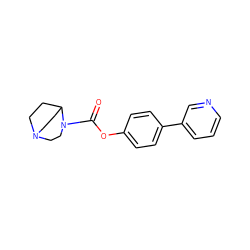 O=C(Oc1ccc(-c2cccnc2)cc1)N1CCN2CCC1CC2 ZINC000034005234