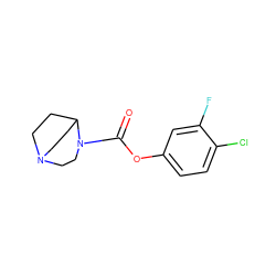 O=C(Oc1ccc(Cl)c(F)c1)N1CCN2CCC1CC2 ZINC000042920582