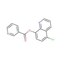 O=C(Oc1ccc(Cl)c2cccnc12)c1cccnc1 ZINC000000189731